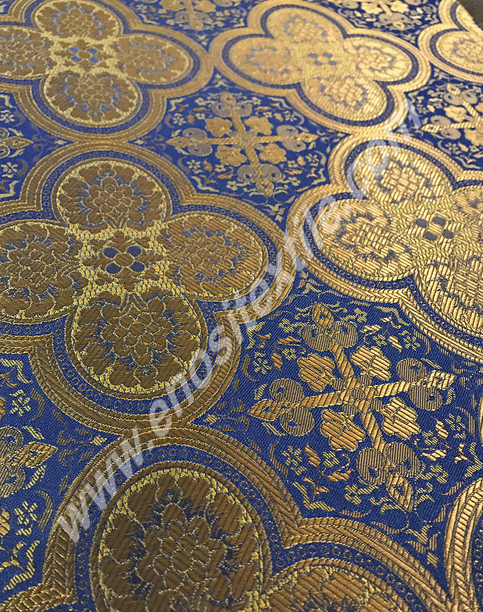 KL-013 Blue-Gold Brocade Fabrics